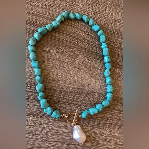 Turquoise stope summer necklace A283 - Picture 1 of 2